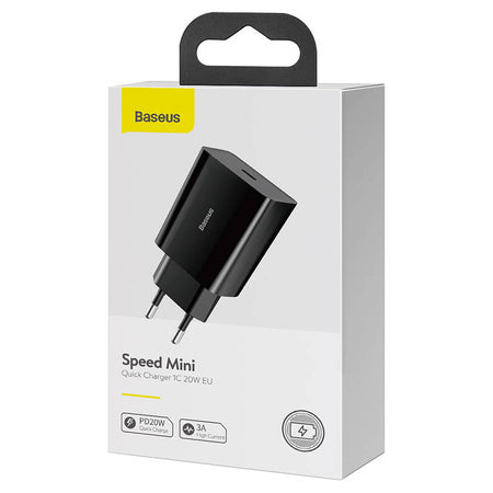 Baseus Speed Mini încărcător rapid, USB-C, PD, 3A, 20W - EVOMAR - Gadgeturi pentru tine.