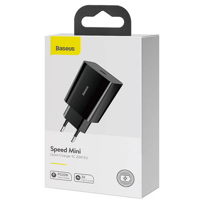 Baseus Speed Mini încărcător rapid, USB-C, PD, 3A, 20W - EVOMAR - Gadgeturi pentru tine.