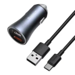 Încărcător auto Baseus Golden Contactor Pro 40W cu 2x USB și cablu USB-C 1m