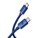 Cablu Baseus Crystal Shine USB-C la USB-C 100W pentru încărcare rapidă și date