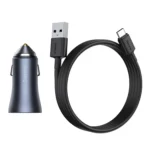 Încărcător auto Baseus Golden Contactor Pro 40W cu 2x USB și cablu USB-C 1m